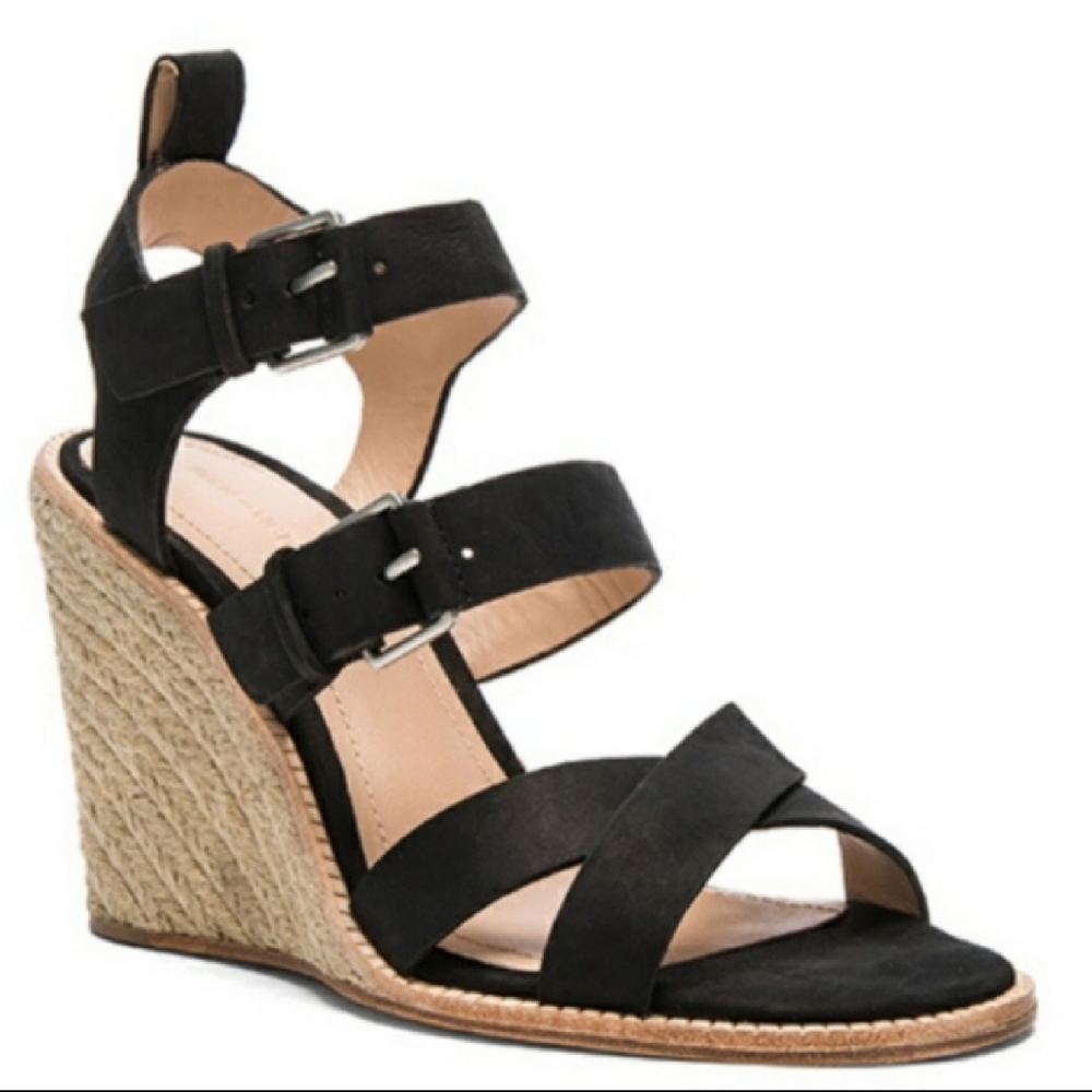 2xHP!💎SALE! Pour La Victoire Black Oralee Wedges sz 8